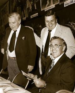 Joe Doyle (left) with Stan Pisek (center) and legendary Notre Dame coach Ara Parseghian