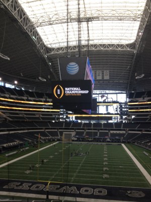 AT&T Stadium in Arlington, Texas, site of the first College Football Playoff championship game on Jan. 12.